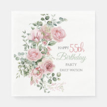 Blush Rose Greenery Eucalypt 55th Birthday