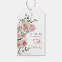 Blush Rose Greenery Eucalypt 55th Birthday Thanks