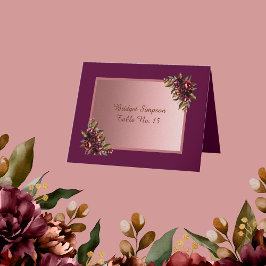 Blush Rose Guld - lila Blommig Bröllopsgästkort Tack Kort