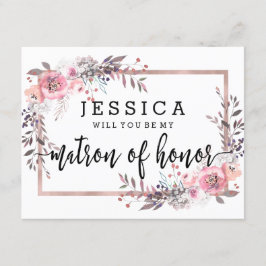 Blush & Rose Guld Vill du vara min brudtjänsteman Inbjudningar