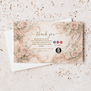 Blush Rose Hårstudio Illustration Tack Kort