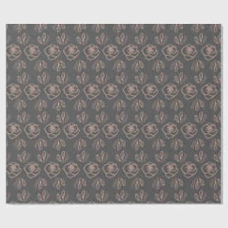 Blush Rose Linje Konst / Elegant Blommig Presentpapper