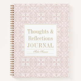 Blush Rose Pattern Journal | Custom Title & Name