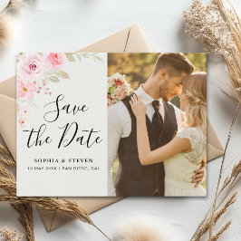 Blush Rose-Themed Elegant Wedding Vykort