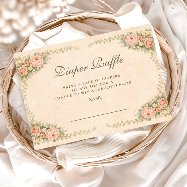 Blush Sage Blommig Trädgårds Diaperrävling Tilläggskort (Skapare uppladdad)