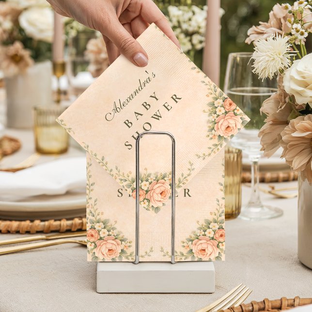 Blush Sage Floral Garden Baby Shower Pappersservett (Skapare uppladdad)