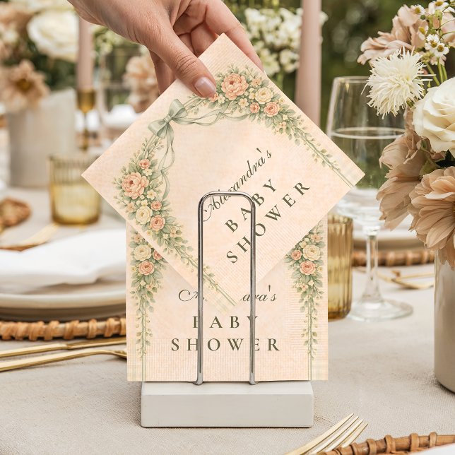 Blush Sage Rose Arch Baby Shower Pappersservett (Skapare uppladdad)