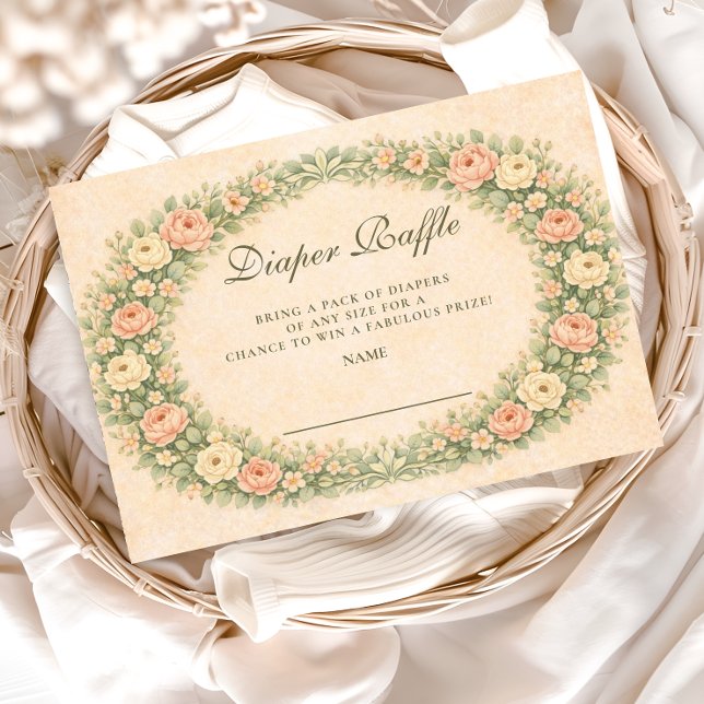 Blush Sage Rose Trädgårds Diaperraffel Tilläggskort (Skapare uppladdad)