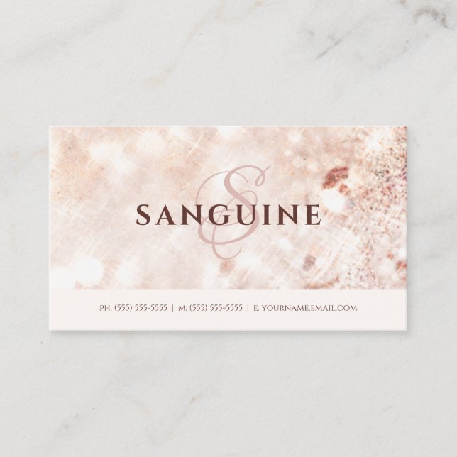 Blush Sanguine Monogram Struktur Visitkort (Framsida)