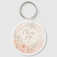 Blush Silk Garden Blommig Nyckelring redigerbar