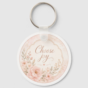 Blush Silk Garden Blommig Nyckelring redigerbar