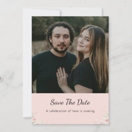Blush Silk Rosa Viska Modern Script foto Spara Datumet