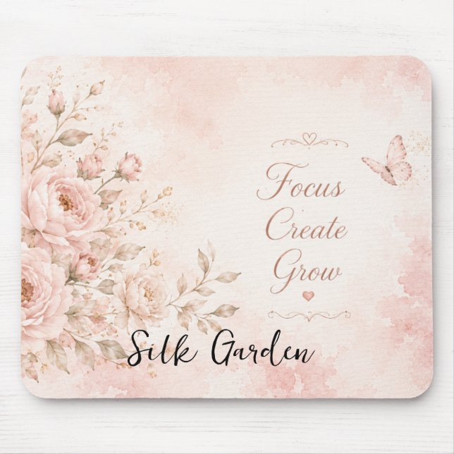 Blush Silk Trädgård Blommig Musmatta (Framsidan)