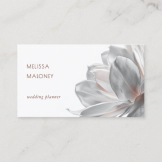 Blush Silver Magnolia White Business Card Visitkort