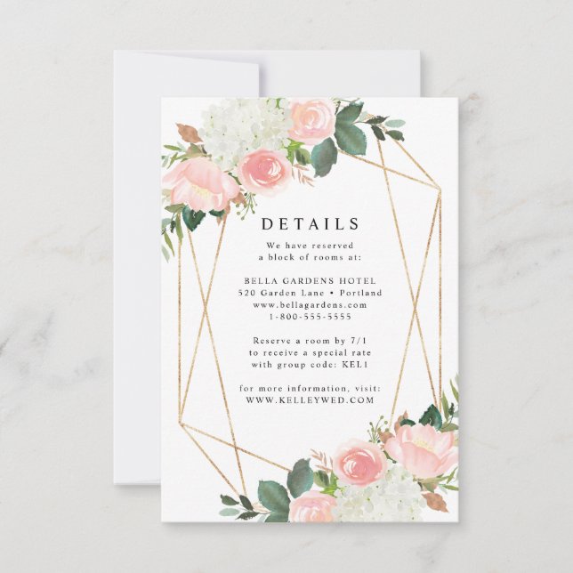 Blush Spring Floral | Bröllopsdetaljkort OSA Kort (Framsida)