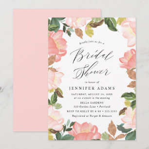 Blush Spring Floral Bröllopsdusch Inbjudningar