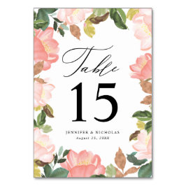Blush Spring Floral | Personlig Bröllopsdekor Bordsnummer