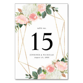 Blush Spring Floral | Personlig Bröllopsdekor Bordsnummer