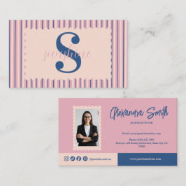 Blush Stripe Photo Boutique Branding Visitkort