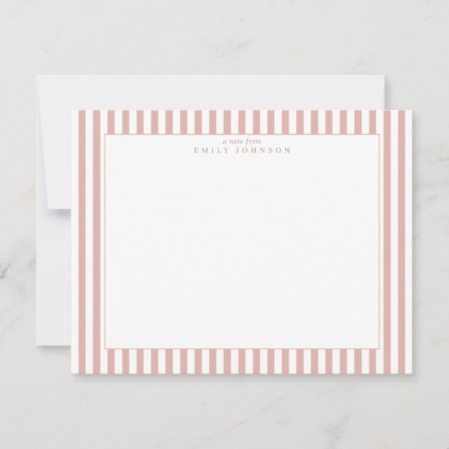 Blush Striped Note Card Inbjudningar (Framsida)