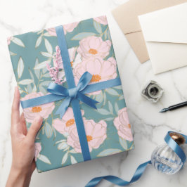 Blush Teal Trädgård Presentpapper