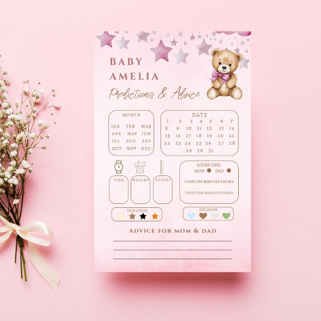 Blush Teddy Månstjärnor Baby Förutsägelse Råd (Skapare uppladdad)