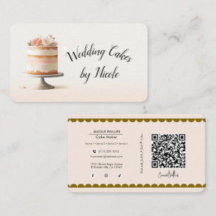 Blush Tier Cake Bakery QR-kod för sociala medier Visitkort