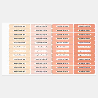 Blush Tones Palette Kids Name Organizational Klistermärke