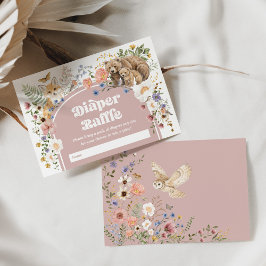 Blush Trädgårdsvildblommor Blöja Lotteri Baby Tilläggskort