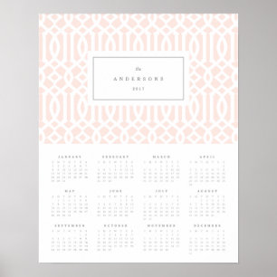 Blush Trellis 16x20 2017 Årlig Kalender Poster