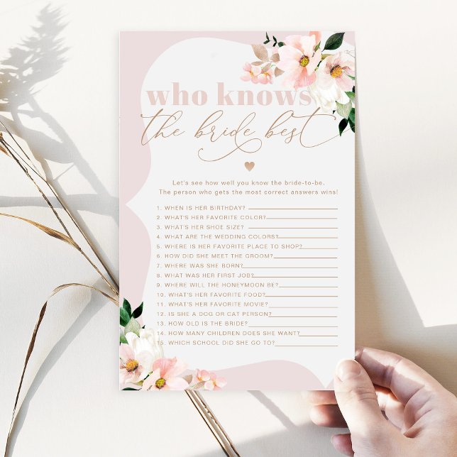 Blush vilda blommor Vem känner bruden bäst spel (Skapare uppladdad)
