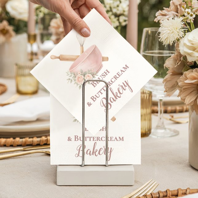 Blush Vintage Patisserie Bakery Business Pappersservett (Skapare uppladdad)