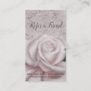 Blush Vita Ros Glam Modern Marmor Referera en vän Rabattkort