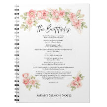 Blush Watercolor Blommig Saligprisningar Skrift