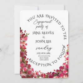 Blush Watercolor Floral Engagement Party Inbjudningar