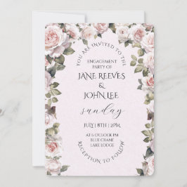 Blush Watercolor Floral Engagement Party Inbjudningar