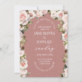 Blush Watercolor Floral Engagement Party Inbjudningar
