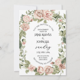 Blush Watercolor Floral Engagement Party Inbjudningar