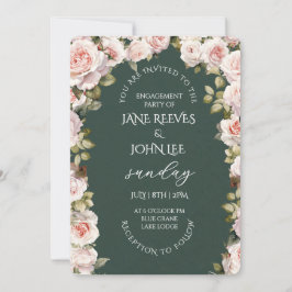Blush Watercolor Floral Engagement Party Inbjudningar