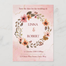 blush watercolor floral wedding invitation  inbjudningar