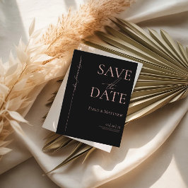 Blush Where Forever Begins Black Save The Date Meddelande Vykort