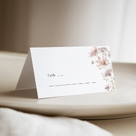 Blush Wildflower Boho Wedding Place Card Placeringskort