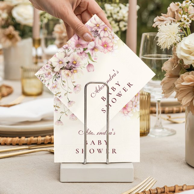 Blush Wildflower Garden Baby Shower Pappersservett (Skapare uppladdad)
