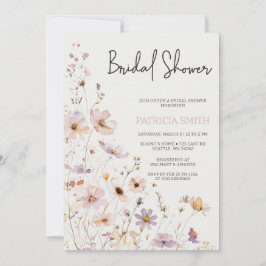 Blush Wildflowers Bridal Shower Inbjudningar
