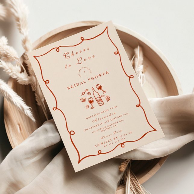 Blush Wine Citrus Bridal Shower Inbjudningar (Skapare uppladdad)