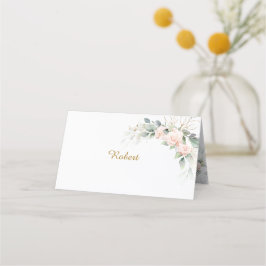BlushFloralWedding-Ställe Holder - enkel Placeringskort