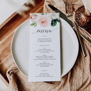 Blushing Blooms Bröllop Menu - Bröllop Menus Meny