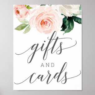 Blushing Blooms present- och kortskylt Poster
