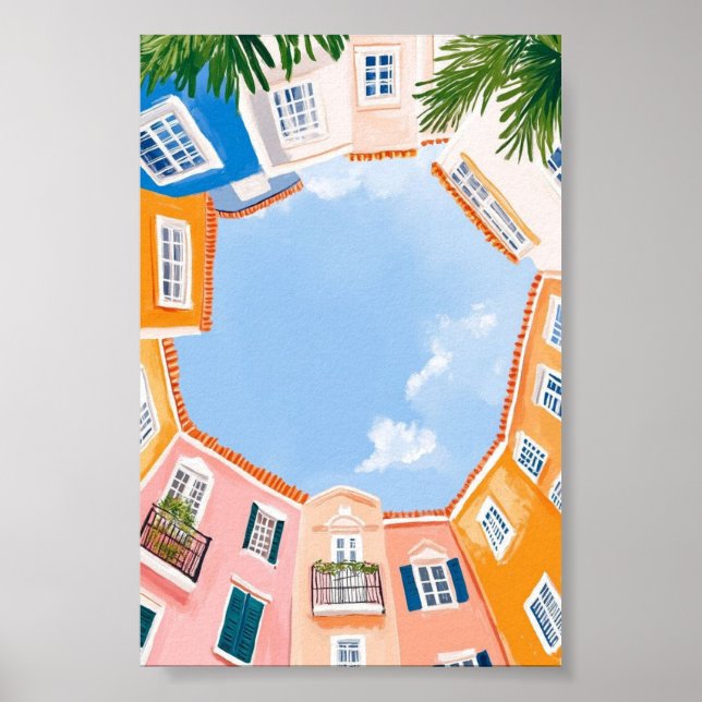 “Blushing Botanica” Blomsteraffisch Elegant Väggko Poster (Framsidan)