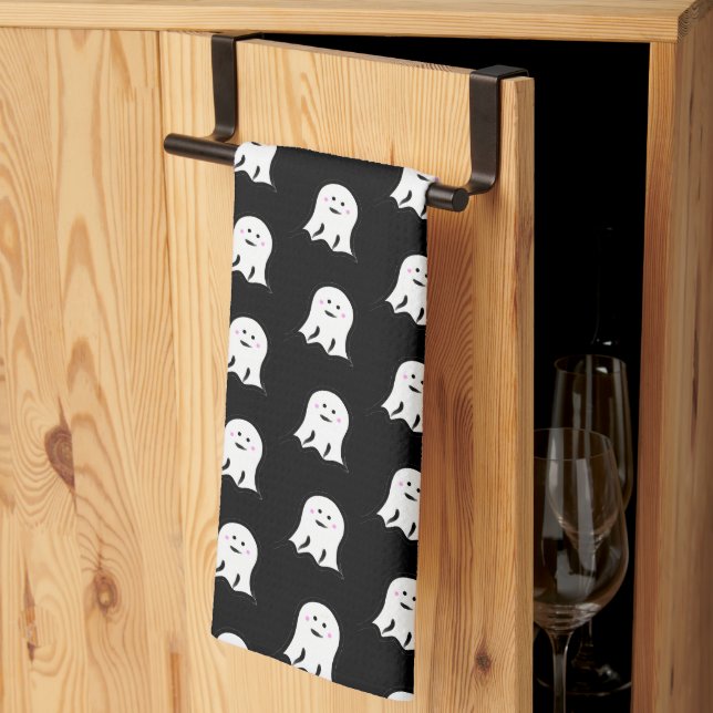 Blushing Ghost Cute Halloween Kökshandduk (Thirds Fold)